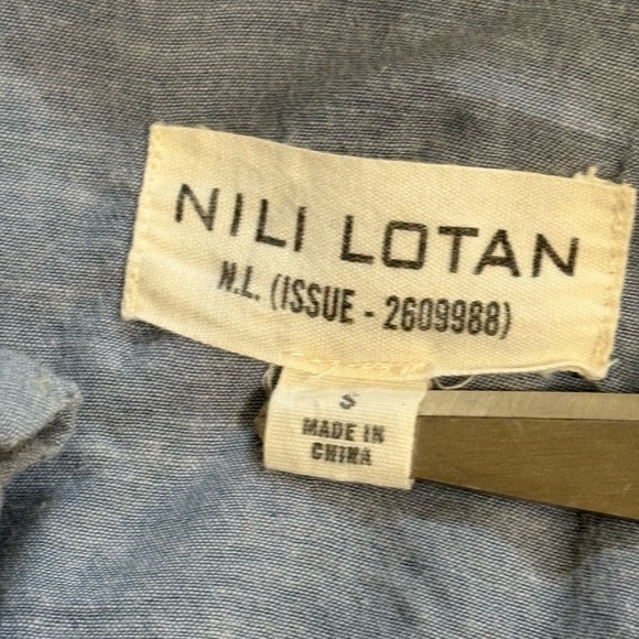 Nili Lotan Cotton Ruched Tunic Top -Blue Sz. Small - Picture 7 of 7